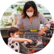 Someone shopping wearing a mask